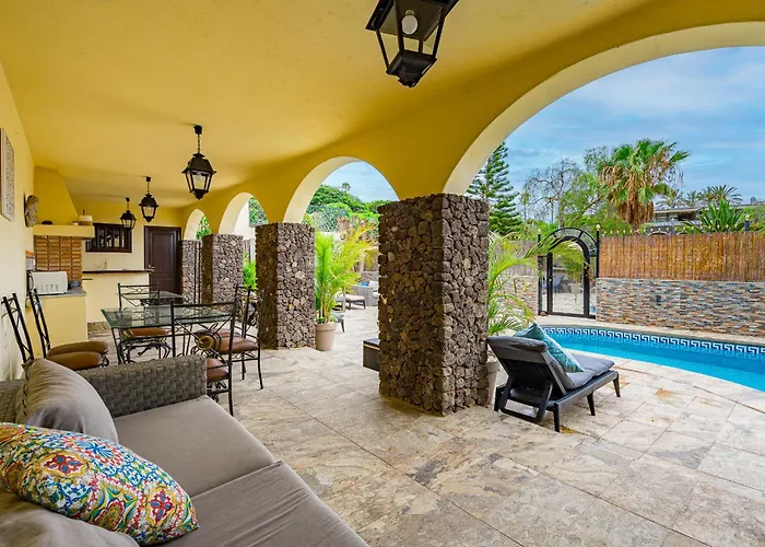 Natali ,luxury 3-levels Large On Tenerife, Ocean View, Private Poo L& Barbecue Area